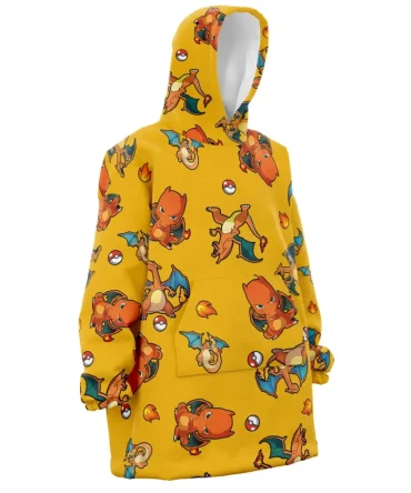 Charizard Pattern Pokemon Hooded Blanket Hoodie