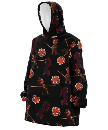 Chibi Darth Maul Pattern Star Wars Hooded Blanket Hoodie