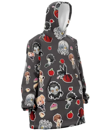 Chibi Death Note Pattern Hooded Blanket Hoodie