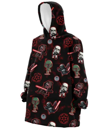 Chibi Sith Galactic Empire Pattern Star Wars Hooded Blanket Hoodie