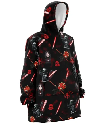 Chibi Sith Lords Pattern Star Wars Hooded Blanket Hoodie