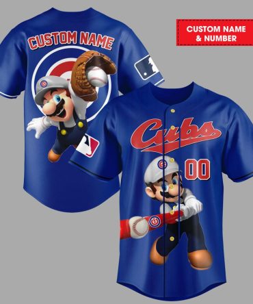 Customizable Cubs Baseball Jersey With Iconic Character Design - Add Your Name & Number!