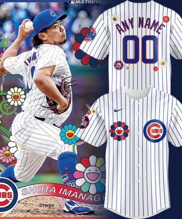 Customizable Cubs Baseball Jersey - Unique Floral Design, Personalize Your Name & Number!