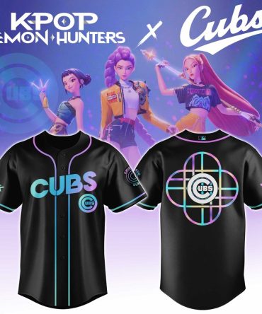 K-Pop Demon Hunters X Cubs Limited Edition Jersey – Trendy Black Baseball Shirt