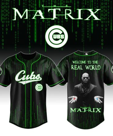 Matrix-Inspired Cubs Jersey – Welcome To The Real World, Stylish Black & Green Design