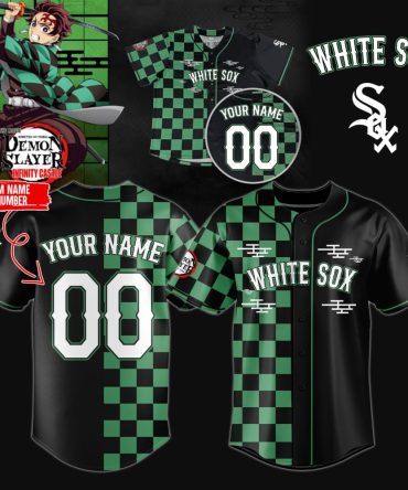 Custom Demon Slayer Baseball Jersey - Add Your Name & Number - White Sox Design