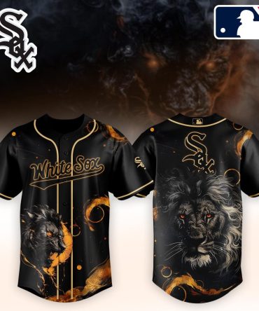 Chicago White Sox Lion Graphic Jersey – Bold Black & Gold Fan Merchandise