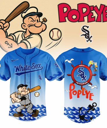 Limited Edition Popeye White Sox Baseball Jersey - Iconic Cartoon Design For Fans
