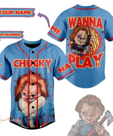 Custom Chucky Baseball Jersey - Horror Movie Fan Gift - Personalize Name & Number