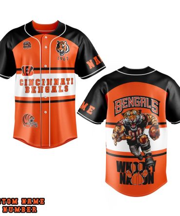 Custom Cincinnati Bengals Baseball Jersey - Personalized Name & Number - Bold Fan Gear
