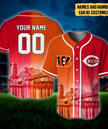 Customizable Reds & Bengals Baseball Jersey - Personalize Your Name & Number!