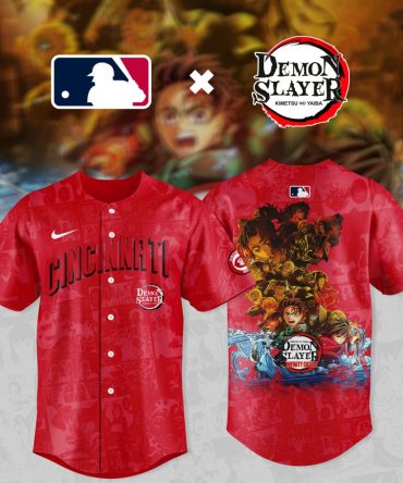 Exclusive Mlb X Demon Slayer Cincinnati Jersey - Limited Edition Anime Fan Gear