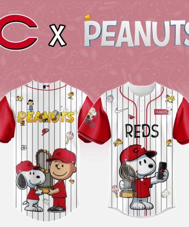 Exclusive Peanuts X Reds Baseball Jersey - Iconic Snoopy & Charlie Design