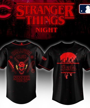 Limited Edition Stranger Things Night Baseball Jersey - Hellfire Club Design