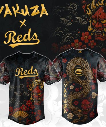 Limited Edition Yakuza X Reds Baseball Jersey - Bold Dragon & Oni Design - Unisex Fashion Statement