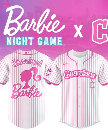 Limited Edition Cleveland Guardians Barbie Night Game Jersey - Stylish Pink Stripes