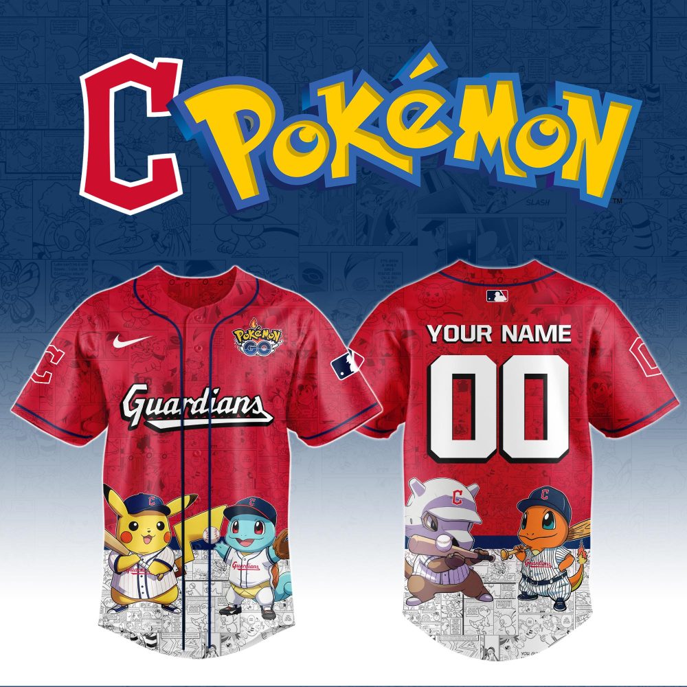 Custom Pokémon Guardians Jersey - Personalized Name & Number - Pikachu, Squirtle, Charmander Design