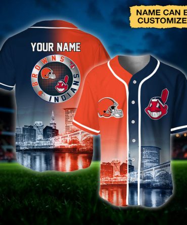 Customizable Browns & Indians Baseball Jersey - Personalized Name & Iconic City Design