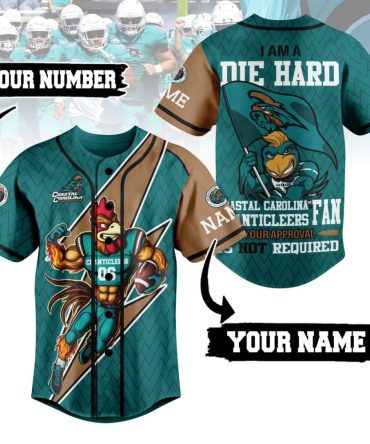 Custom Coastal Carolina Chanticleers Jersey - Personalized Name & Number, Perfect For Die-Hard Fans