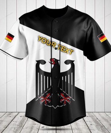 Custom German Flag Baseball Jersey - Personalized Text, Stylish Design, Unisex Sportswear