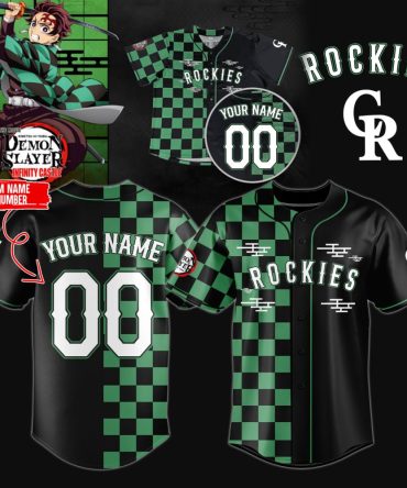 Custom Demon Slayer Rockies Jersey - Personalize Name & Number - Anime Fan Gear