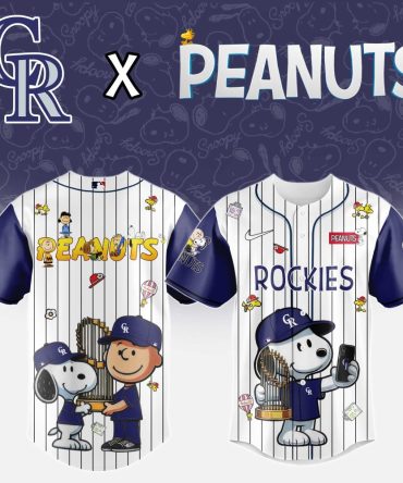Exclusive Colorado Rockies X Peanuts Baseball Jersey – Limited Edition Snoopy & Charlie Brown Design!