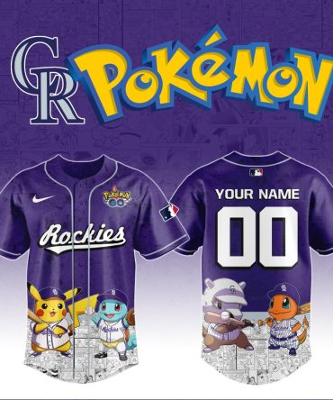 Customizable Pokémon Rockies Jersey - Personalized Baseball Shirt With Pikachu & Friends