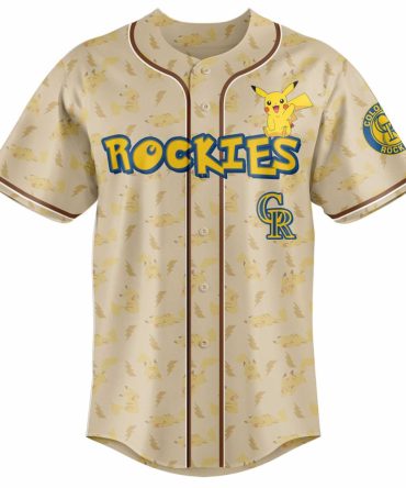 Limited Edition Pikachu Baseball Jersey - Rockies Theme, Perfect For Fans & Collectors!