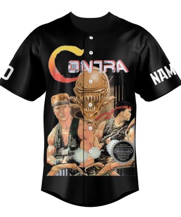 Retro Contra Baseball Jersey - Vintage Gamer Apparel For Classic Nes Fans