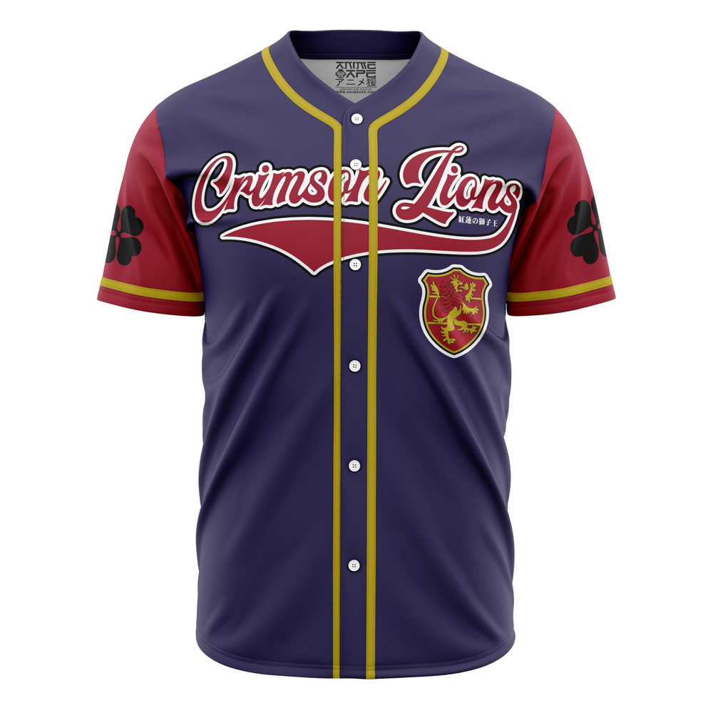 Crimson Lions Baseball Jersey – Stylish Sportswear With Unique Crest Design