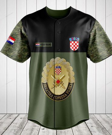 Custom Croatian Army Baseball Jersey - Personalized Military Style Shirt