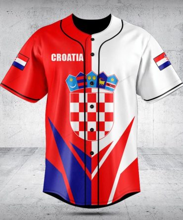 Croatia Flag Baseball Jersey - Stylish Fan Apparel For Sports Enthusiasts