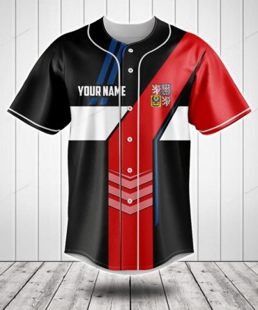 Customizable Czech Flag Baseball Jersey - Personalized Name & Unique Design