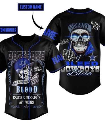 Custom Cowboys Jersey - Skull Graphic, Personalized Name & Number, Unique Sportswear