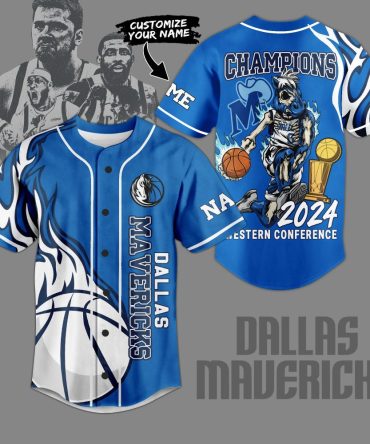 Customizable Dallas Mavericks Champions 2024 Blue Baseball Jersey - Fan Apparel Gift