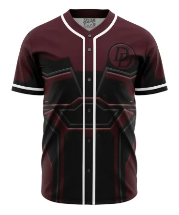 Stylish Maroon & Black Graphic Baseball Jersey - Unisex Fashion Top, Perfect For Casual Wear