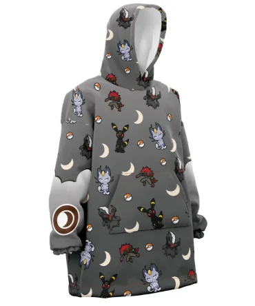 Dark Type Pattern Pokemon Hooded Blanket Hoodie