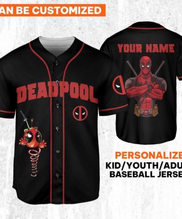 Customizable Deadpool Baseball Jersey For Kids/Youth/Adults – Personalize Your Style!
