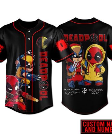 Custom Deadpool & Wolverine Baseball Jersey - Personalized Name & Number Gift