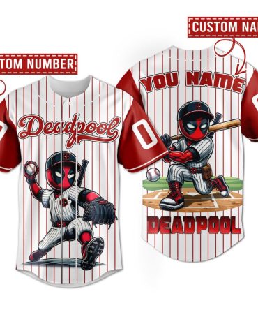 Custom Baseball Jersey - Personalized Deadpool Design With Your Name & Number