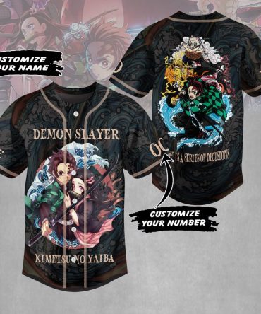 Demon Slayer Custom Jersey – Personalize Name & Number, Anime Fans' Perfect Gift!