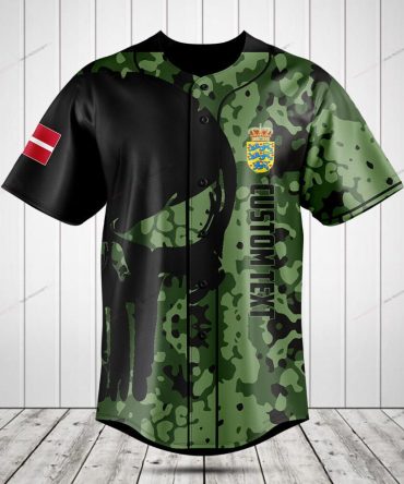 Custom Camouflage Baseball Jersey – Personalize With Your Text & Flag Design