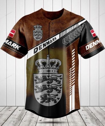 Denmark Flag & Crest Baseball Jersey - Stylish Custom Sportswear For Fans
