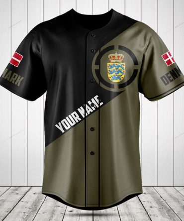 Custom Denmark Baseball Jersey – Personalize Your Name & Number – Stylish Flag Design