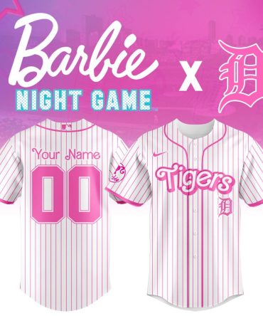 Custom Barbie Night Game Jersey - Personalized Pink Baseball Shirt, Tigers Edition