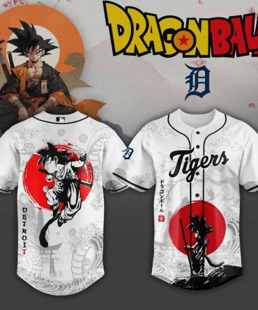 Dragon Ball X Detroit Tigers Baseball Jersey - Limited Edition Anime Fan Gear