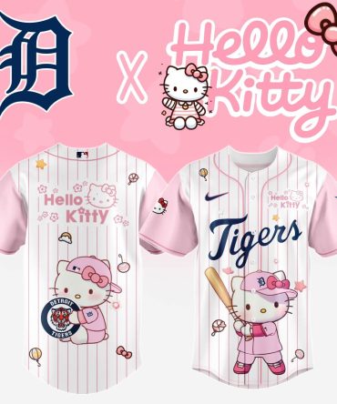 Limited Edition Hello Kitty X Detroit Tigers Baseball Jersey – Cute & Stylish Fan Gear!