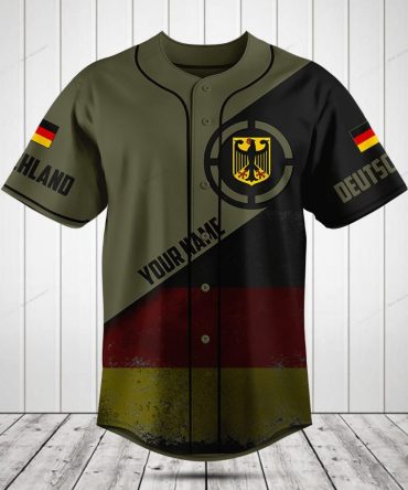 Custom Germany Flag Baseball Jersey - Personalized Name & Number - Unisex Sportswear