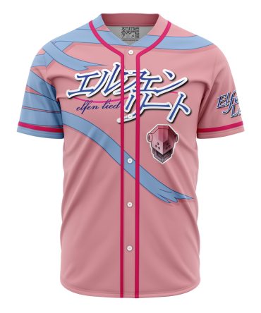 Anime-Inspired Pink Baseball Jersey - Elfen Lied Design For Fans