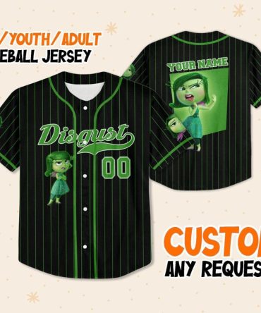 Customizable Inside Out Baseball Jersey For Kids, Youth & Adults – Unique Design, Add Your Name!